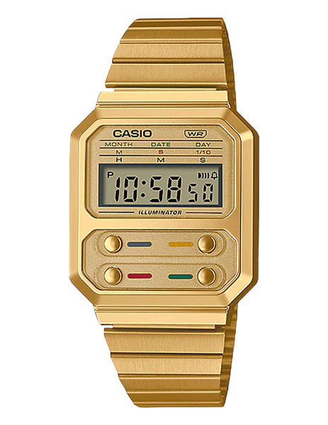 카시오 A100WEG-9A 빈티지 레트로 복고풍 금장 남녀공용 디지털시계